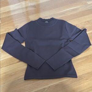 Aritzia Babaton Chocolate Brown Mockneck Shirt - NWOT